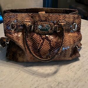 Michael Kors large snake print bag